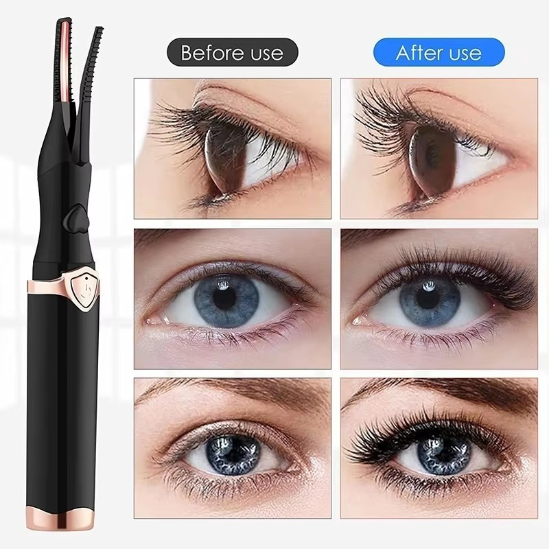 Heated Electric Eyelash Curler with Comb